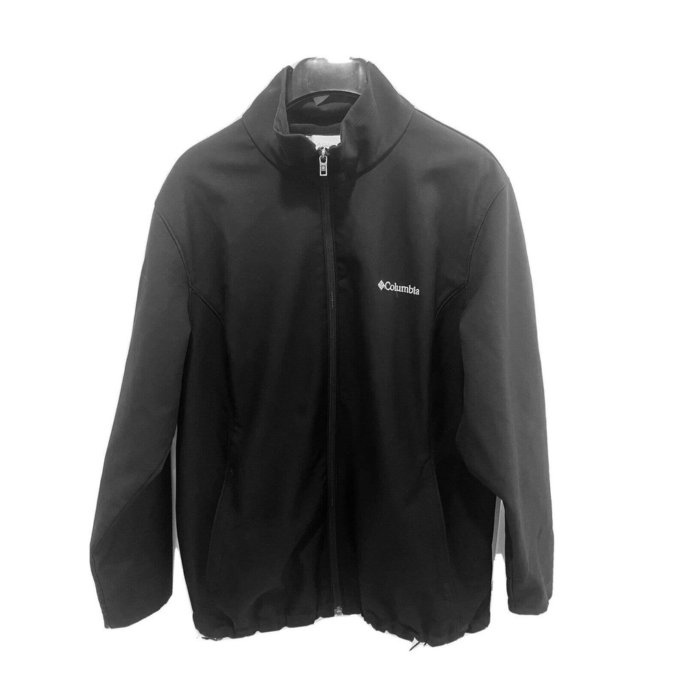Columbia Men's Black Long Sleeve Collared Full Zip Windbreaker Jacket Size 1X